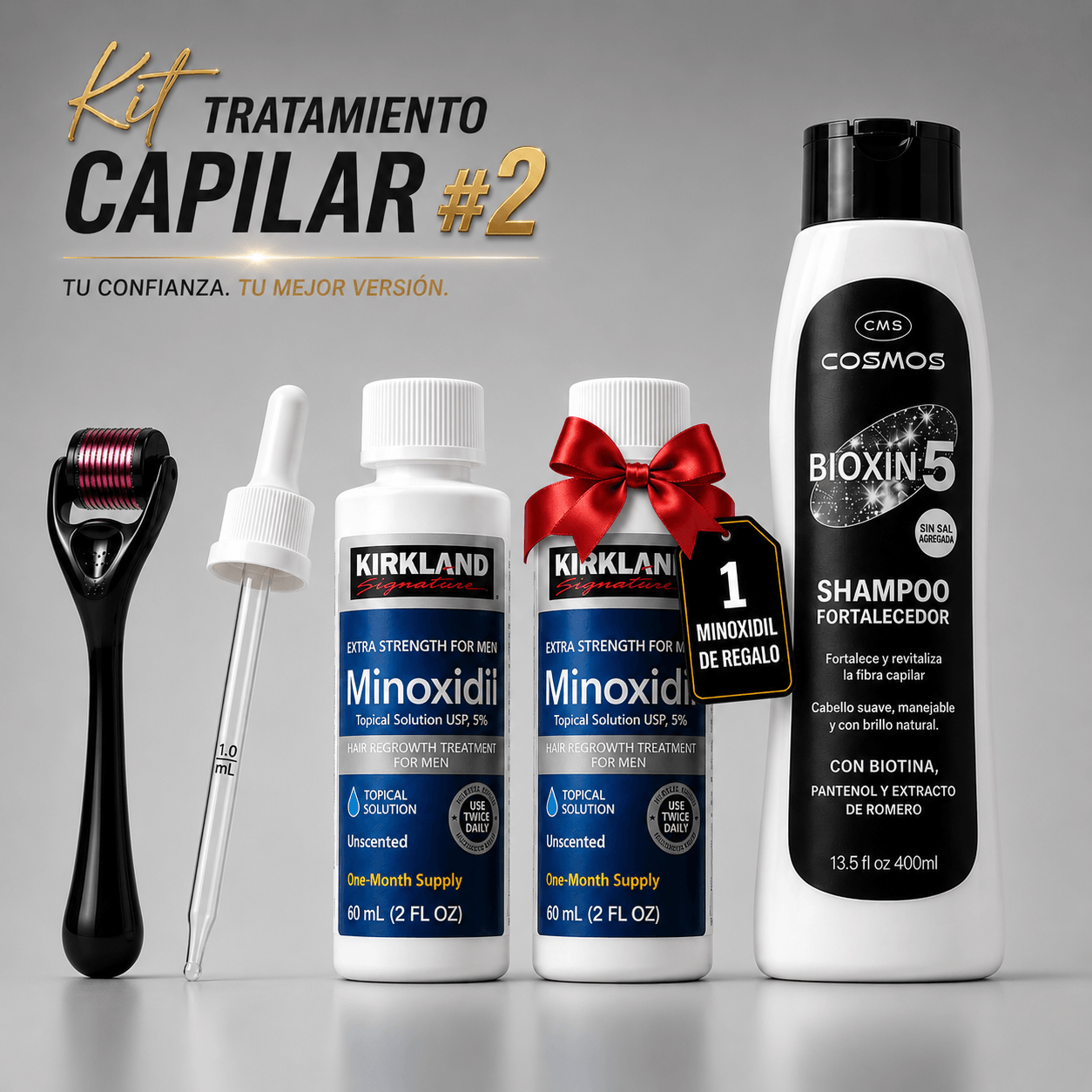 Kit Tratamiento Capilar + Dermaroller + Shampoo
